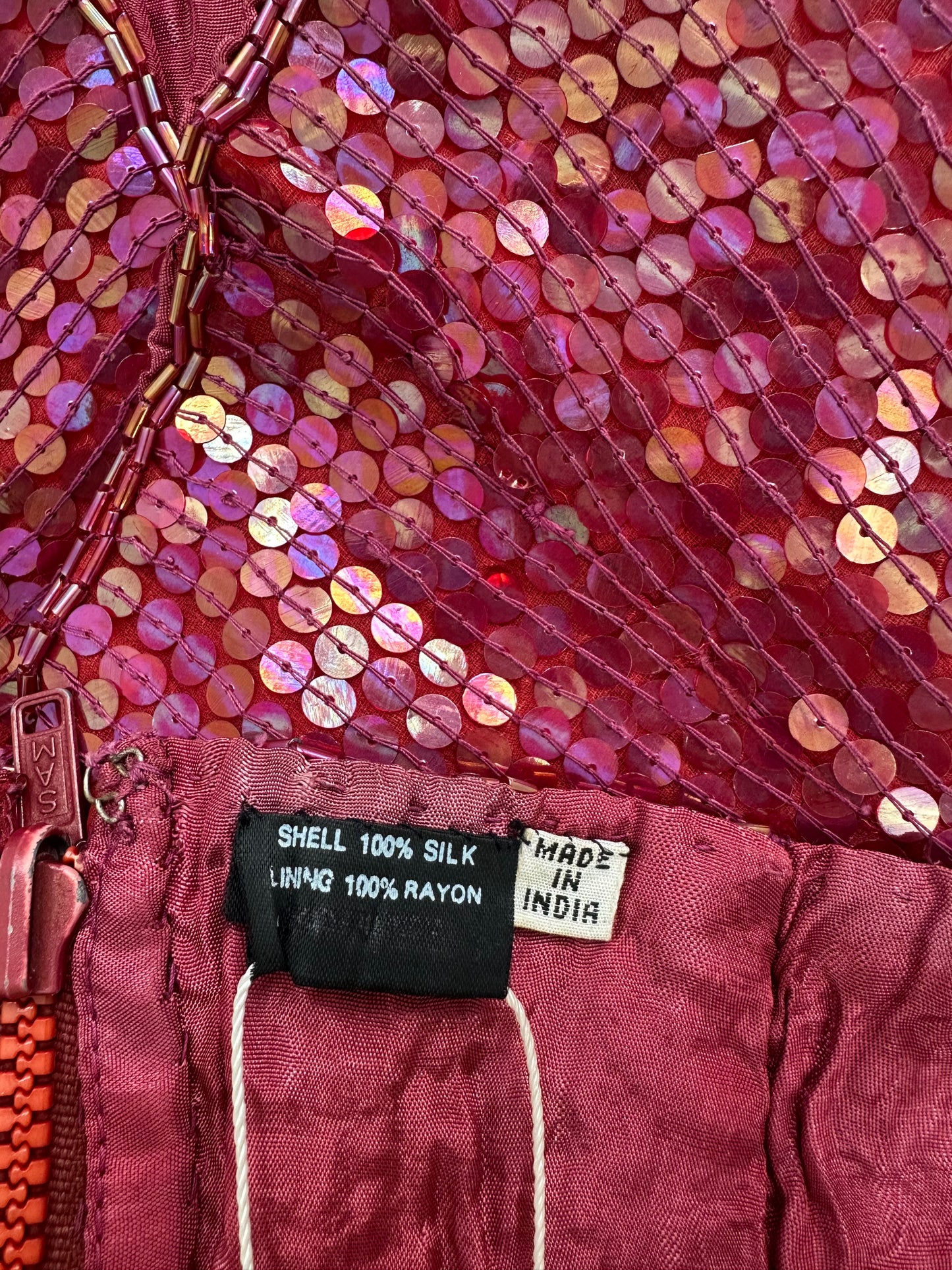Vintage Silk Sequins Top S