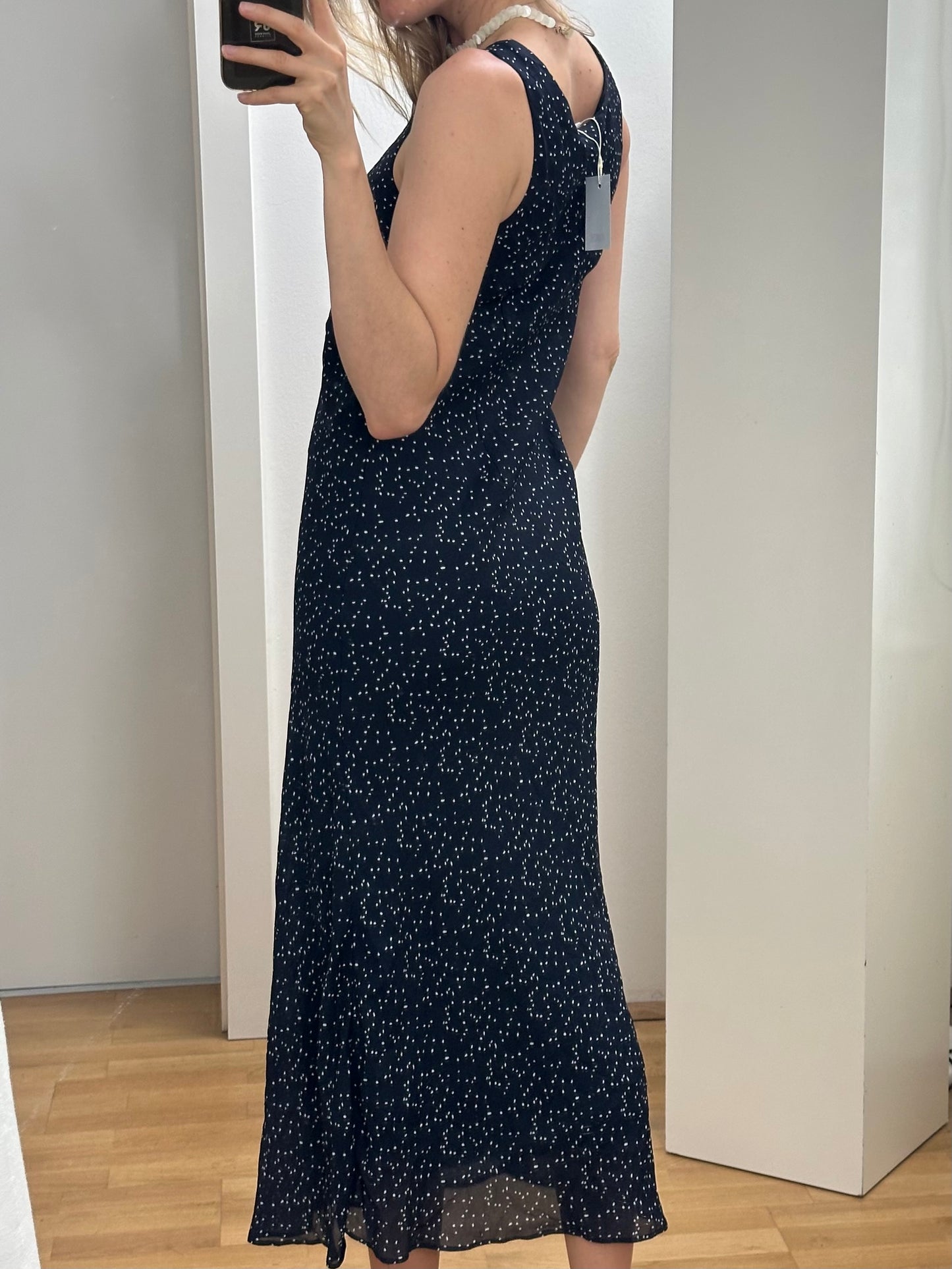 Vintage Navy Blue Maxi Dress S