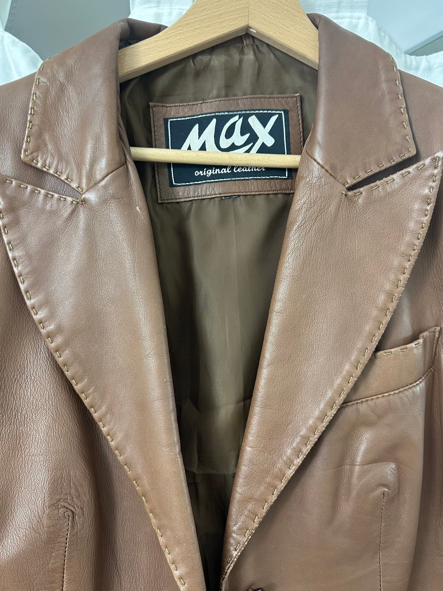 Vintage Brown Leather Blazer S