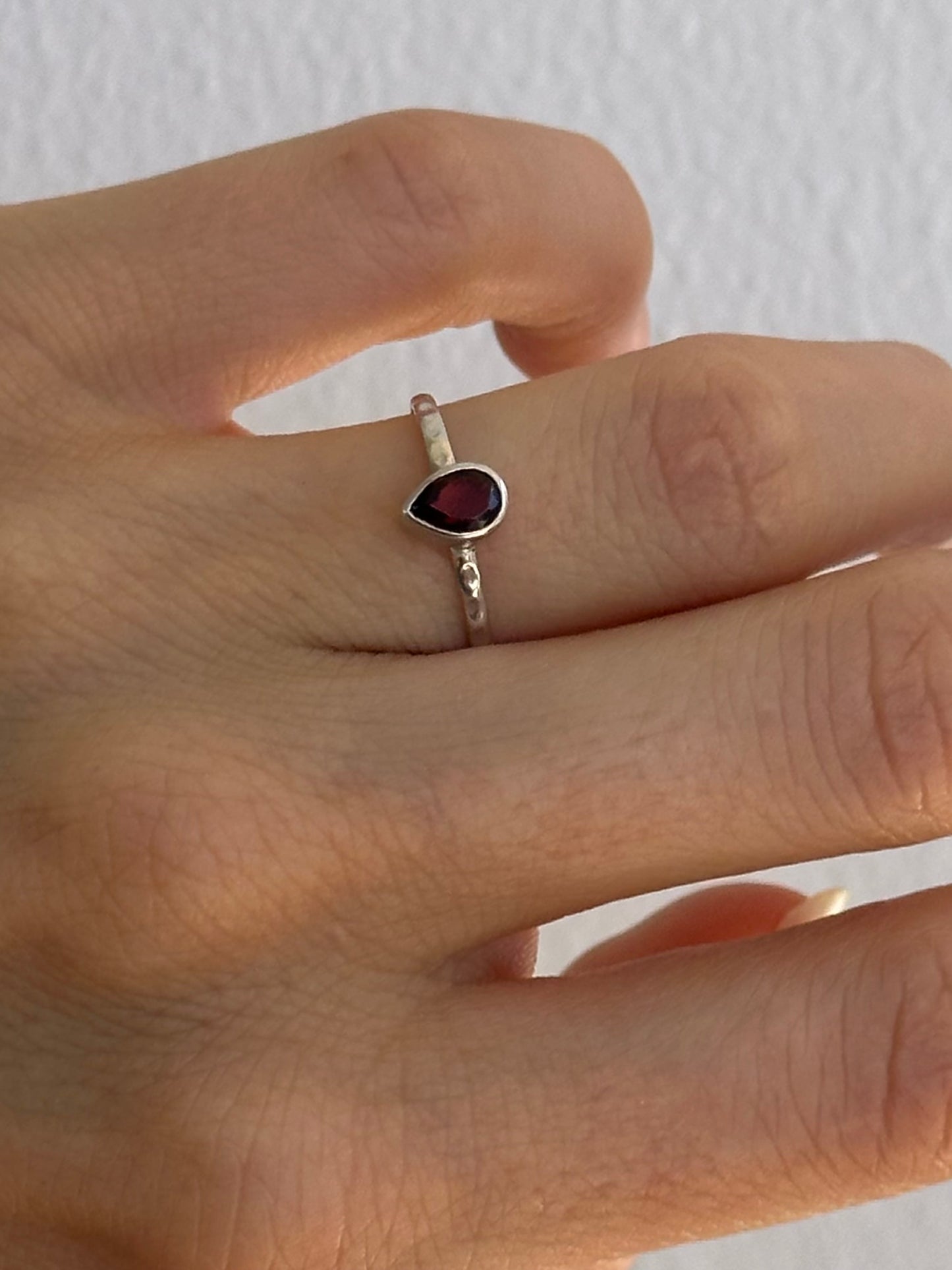 925 Silver Red Gemstone Ring