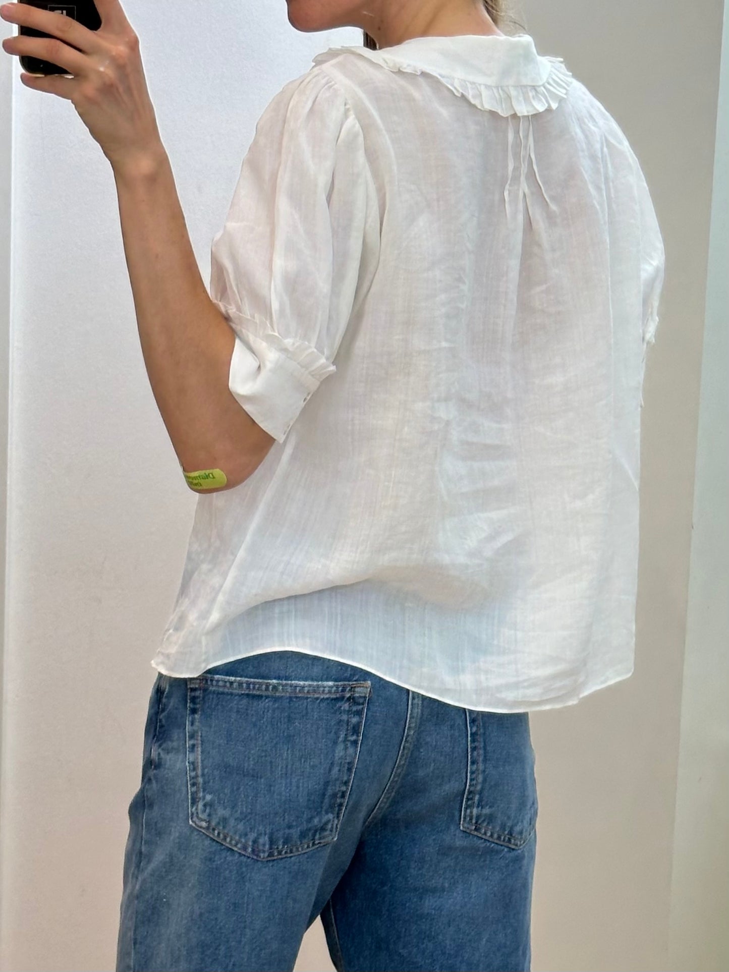 White Linen Blouse M