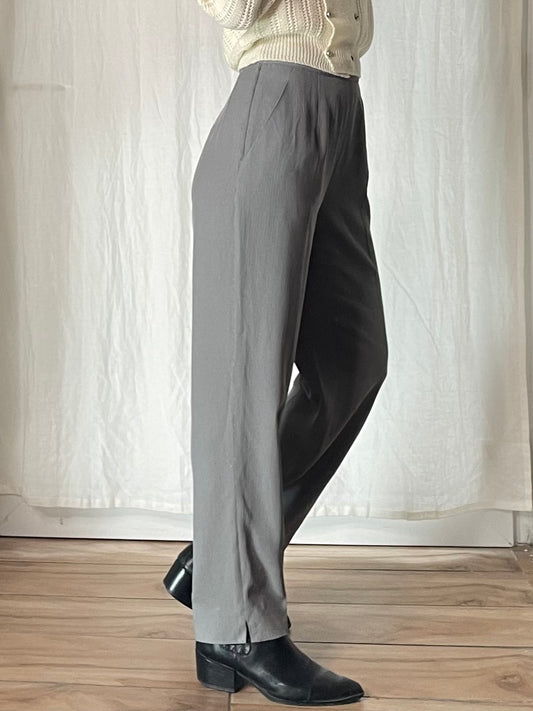 Vintage Gray High Waisted Trousers S EU 36