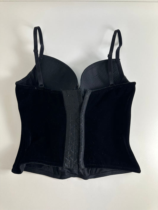 Vintage Black Bustier Top S