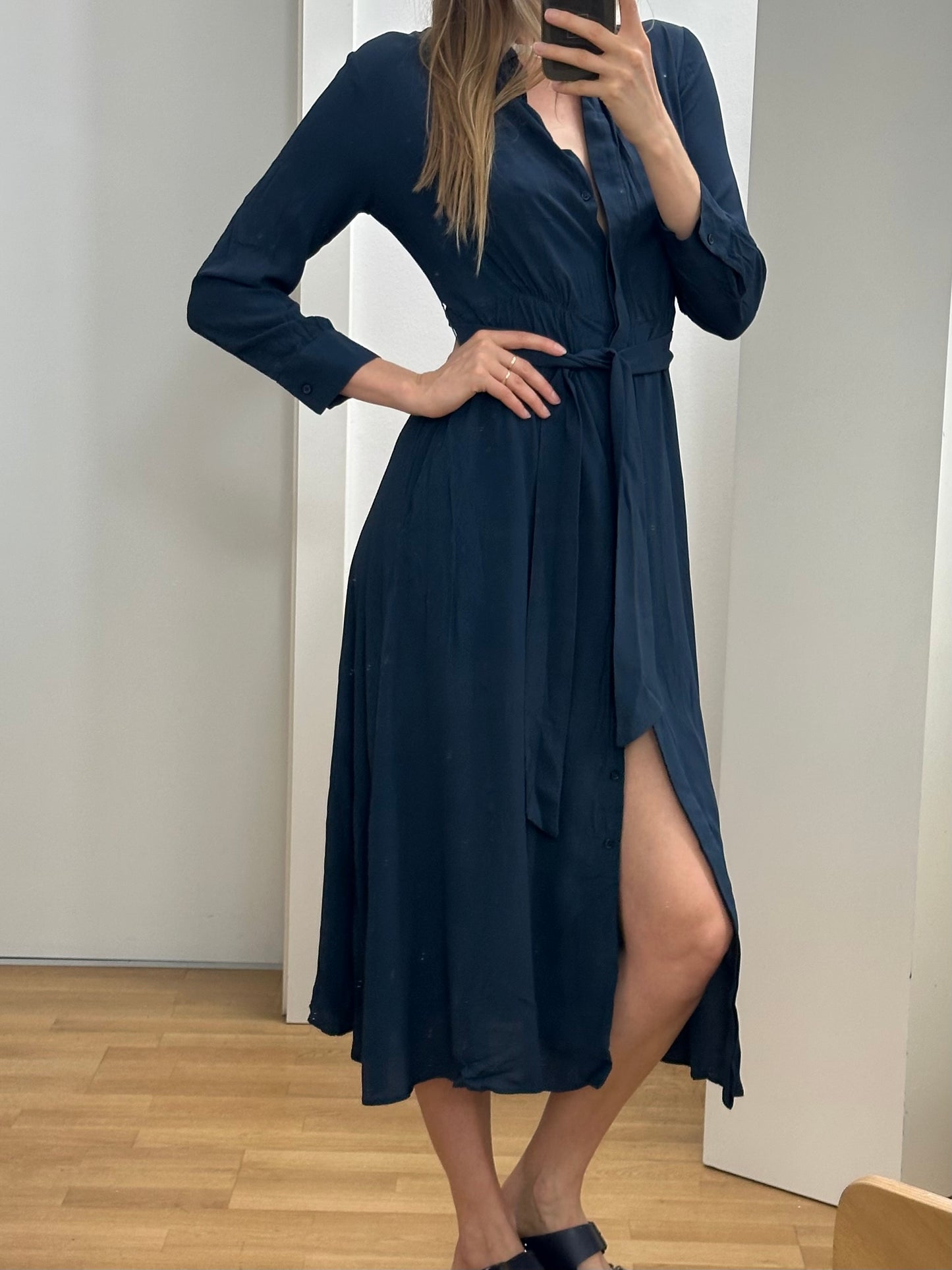 MaxMara Navy Blue Viscose Dress XS