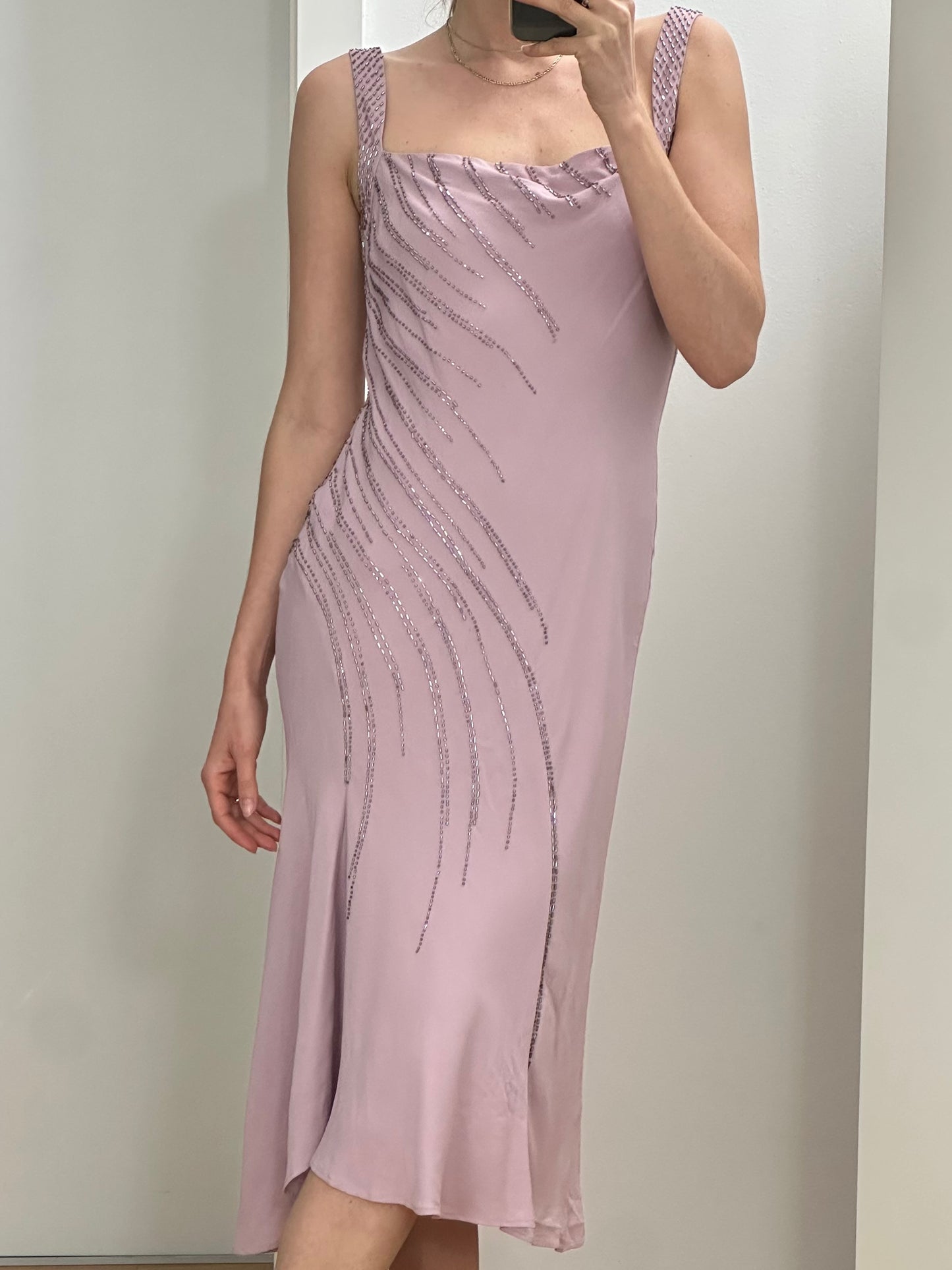 Vintage Silk Lavender Dress S/M