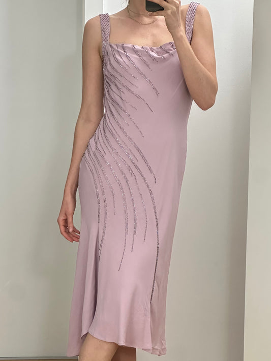 Vintage Silk Lavender Dress S/M