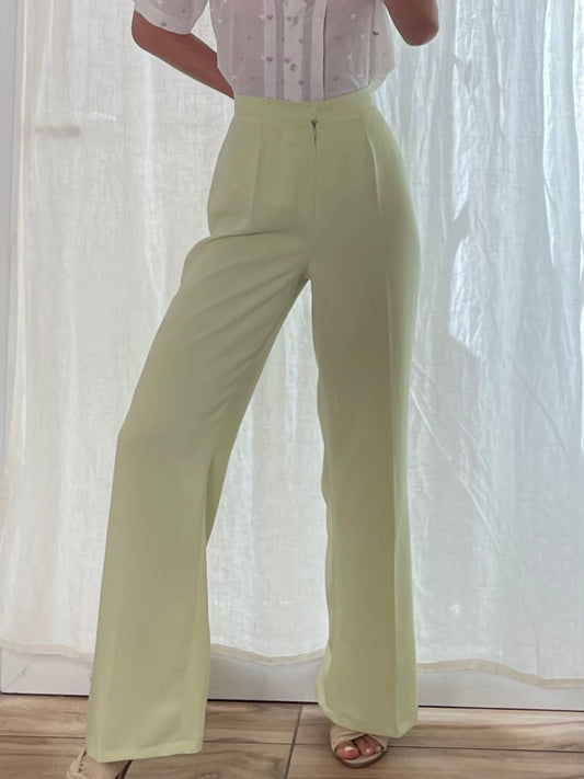 Vintage Lime Green Wide Leg Trousers M/L