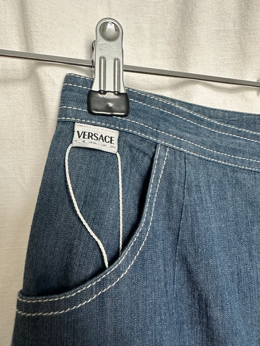 Vintage VERSACE Denim Maxi Skirt XS