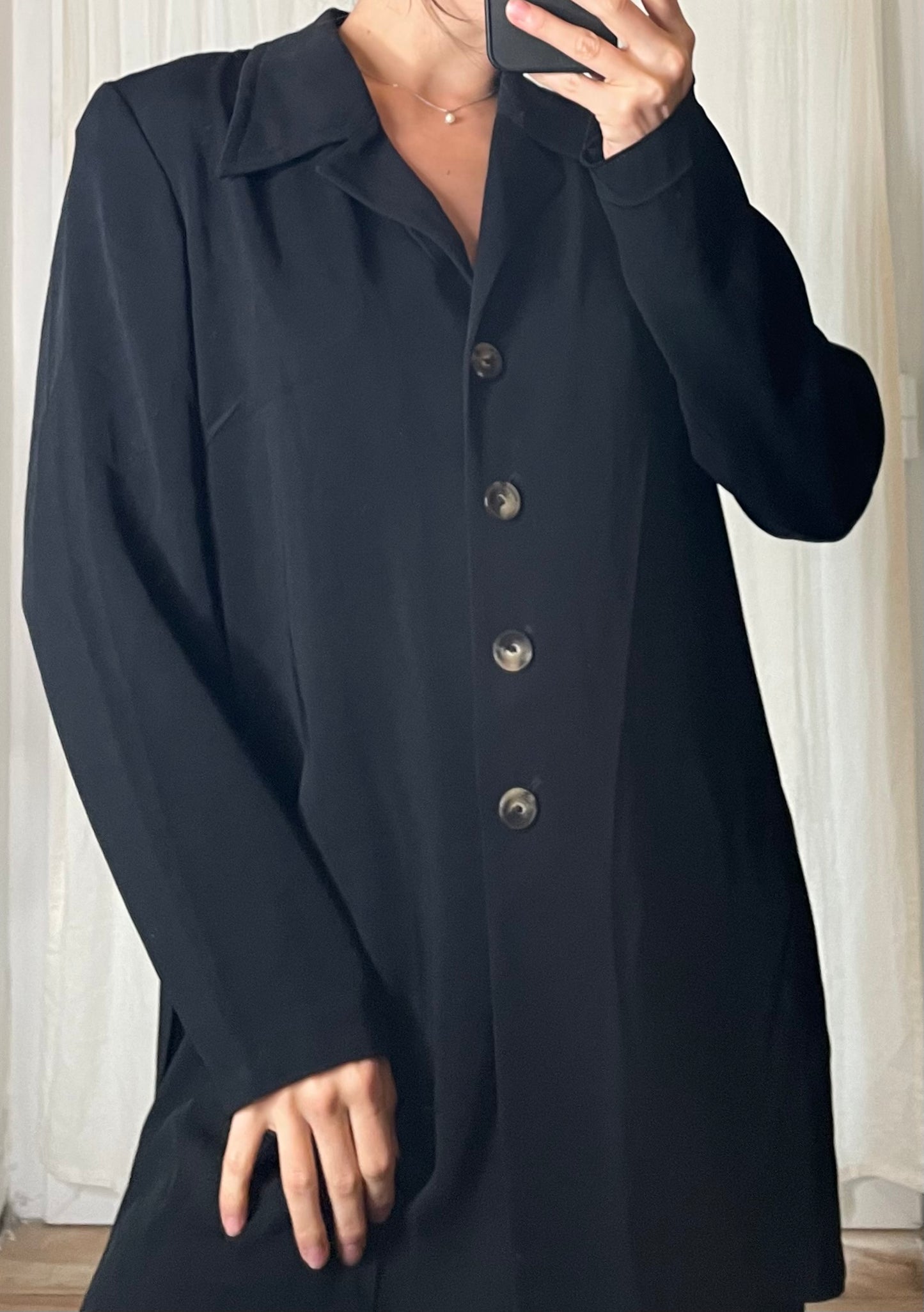 Vintage Black Thin Blazer Style Jacket M