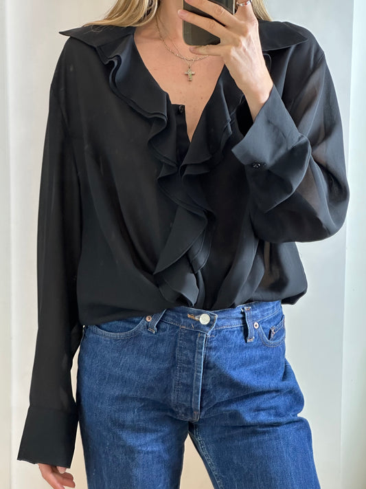 Vintage Frill Blouse L/XL
