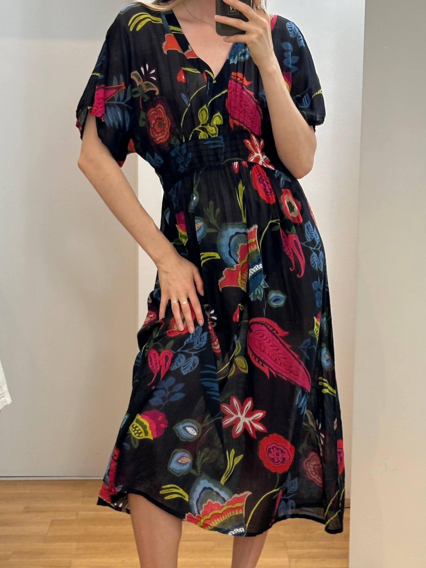 Cotton Maxi Floral Dress S/M