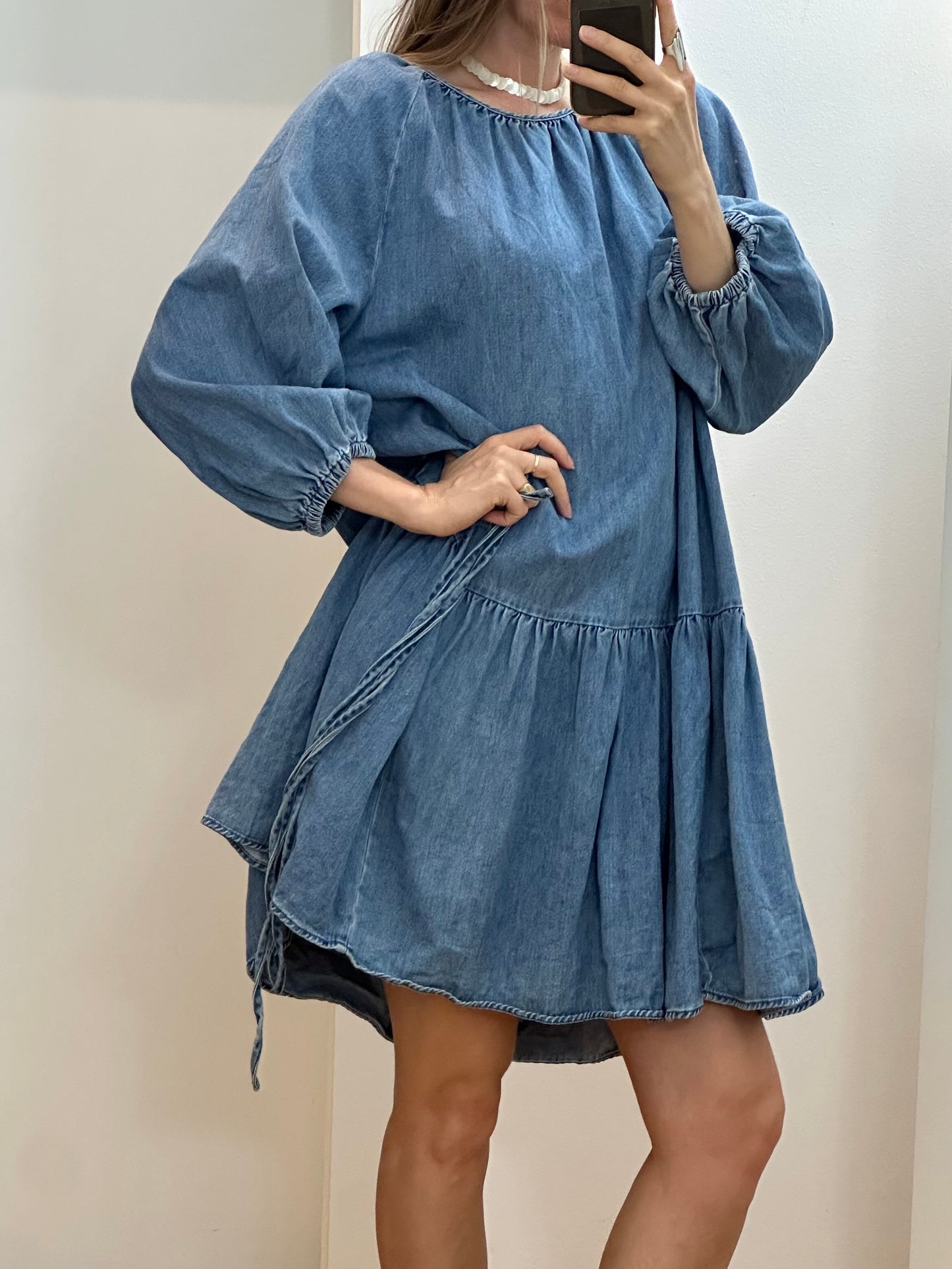 Cotton Long Sleeve Dress M