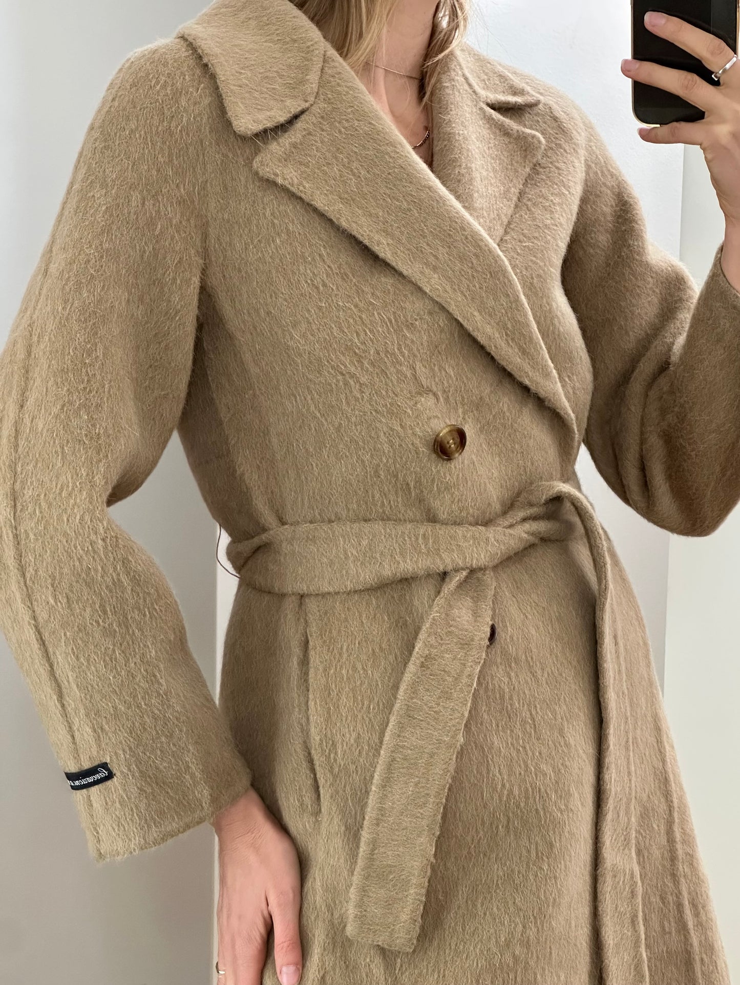Vintage Alpaca Camel Wool Coat S/M