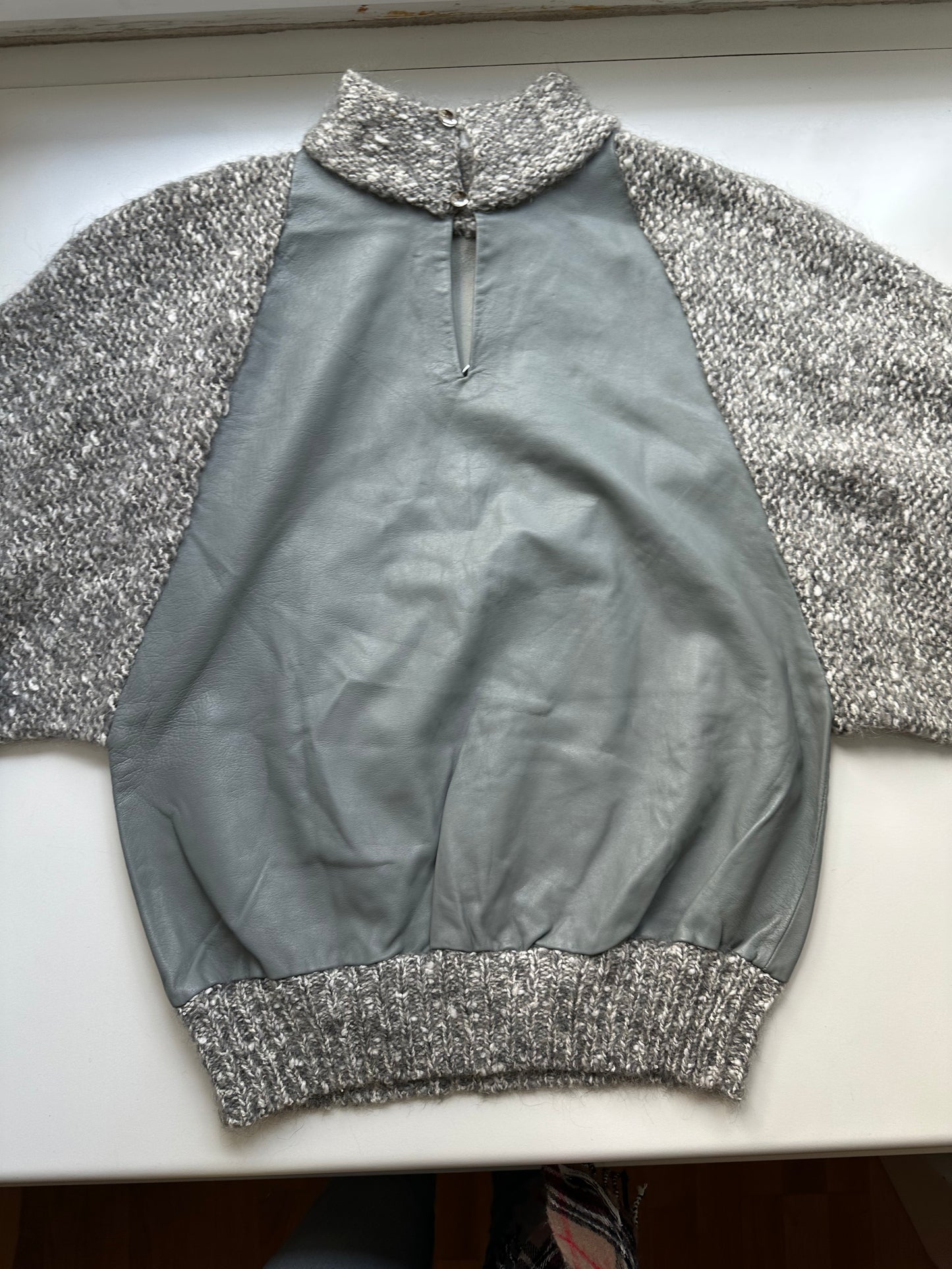 Vintage Wool Leather Sweater S