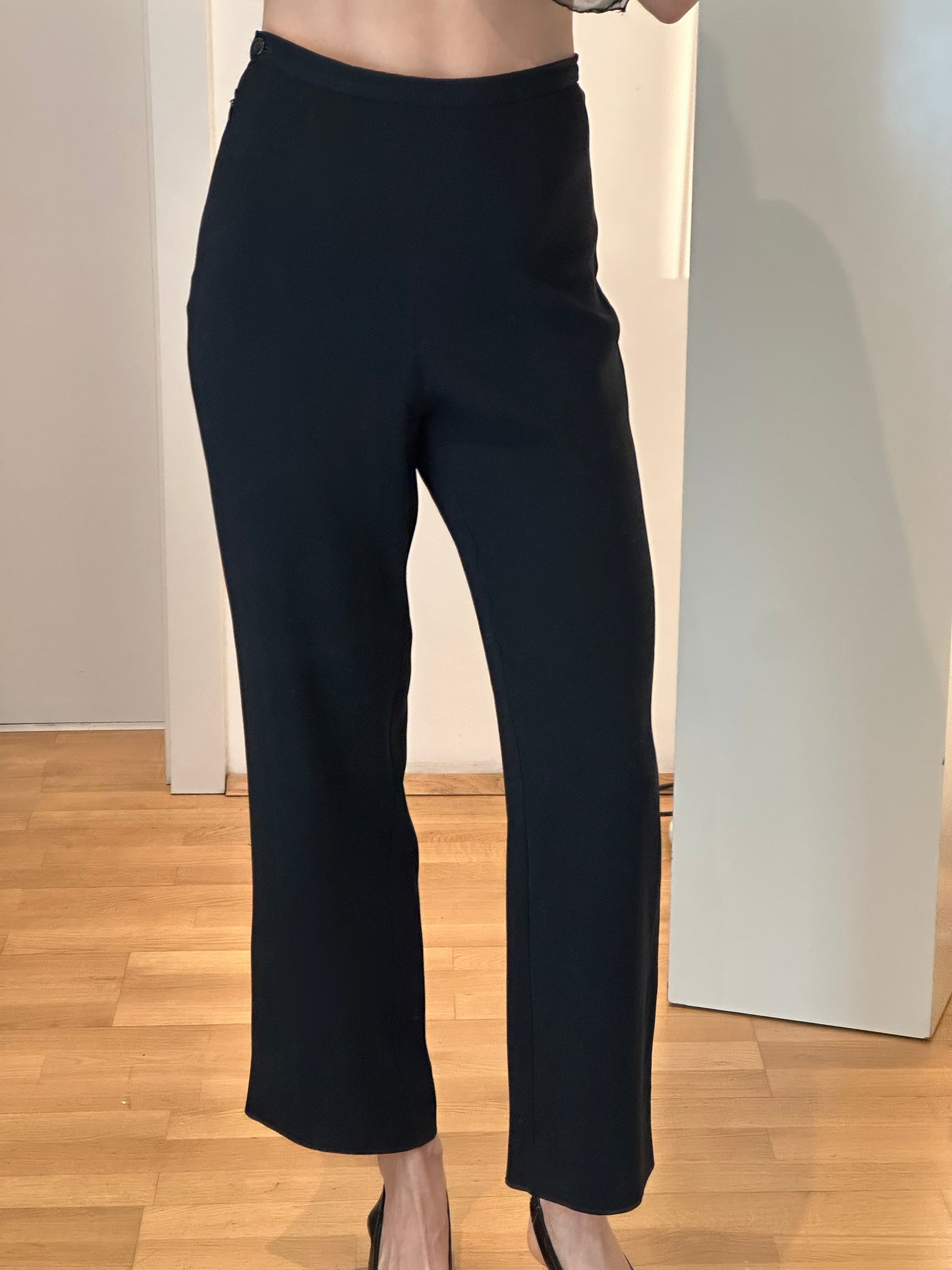 Vintage Straight Black Trousers S
