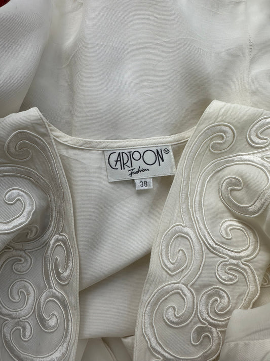 Vintage Viscose Blend White Blouse S