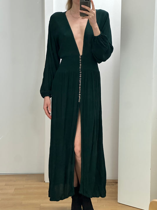 BaliBali Forrest Green Cotton Maxi Dress S