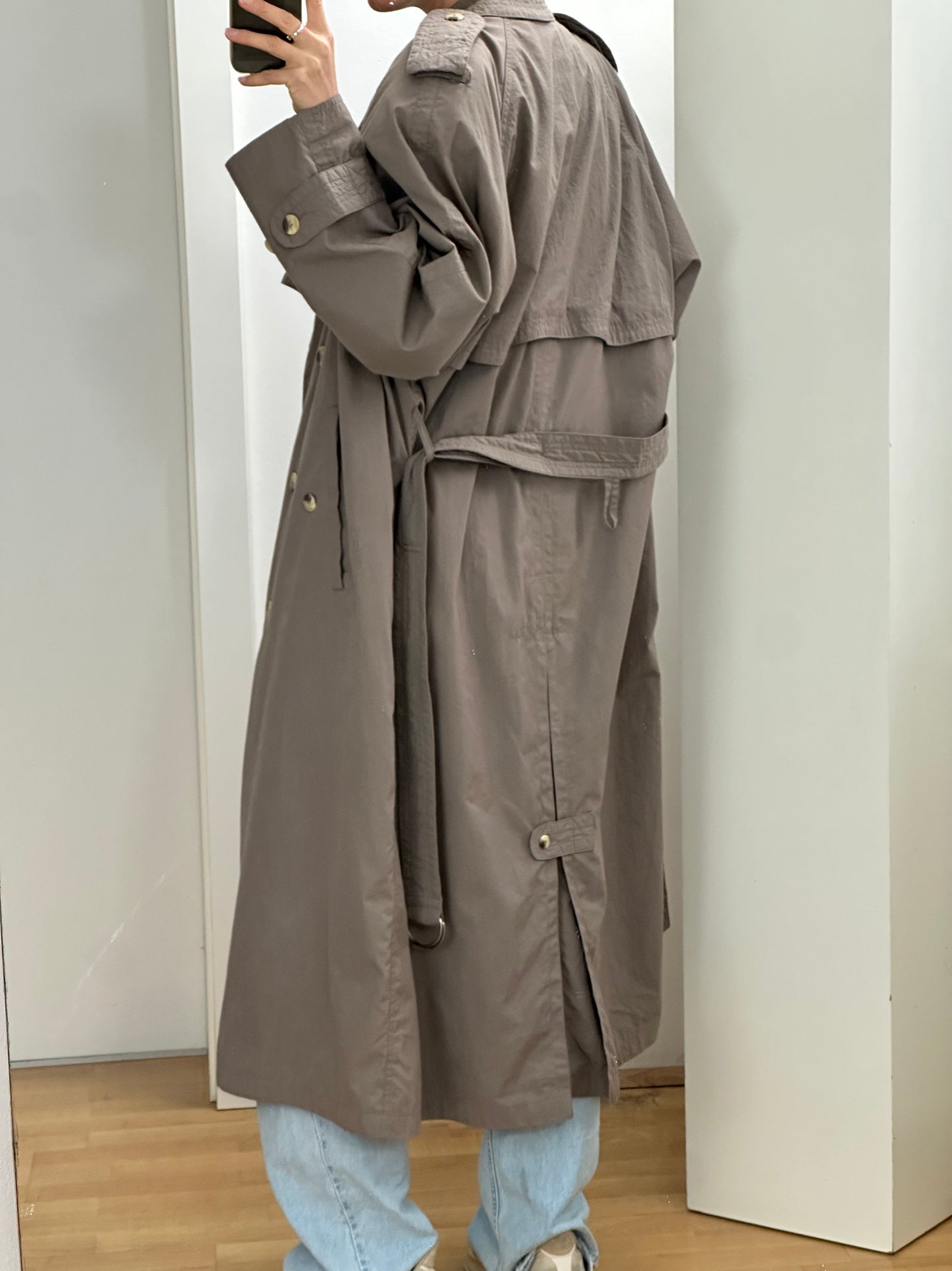 Vintage Gray Trench Coat L/XL
