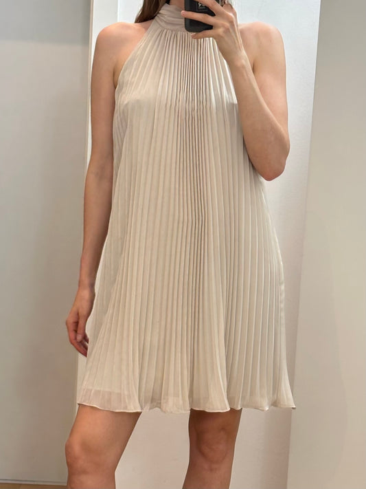 Cream Mini Halter Neck Dress S