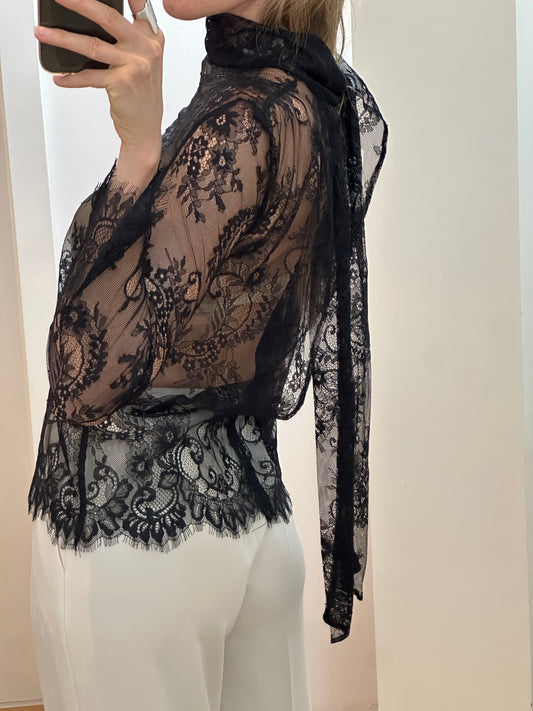 New Vicolo Black Lace Blouse M
