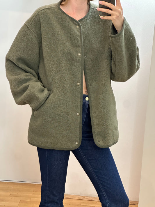 AIGLE Khaki Fleece Jacket L