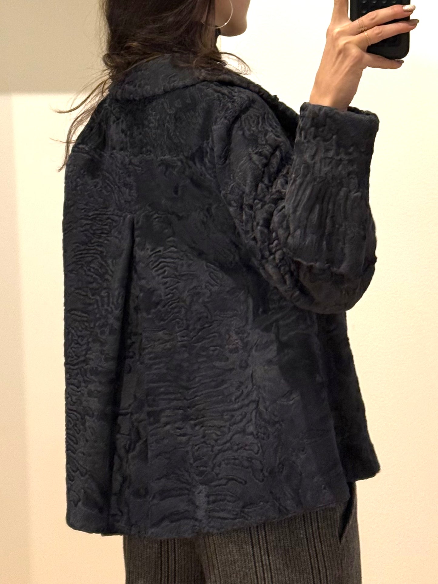 Vintage 100% Genuine Lamb Shearling Short Coat S