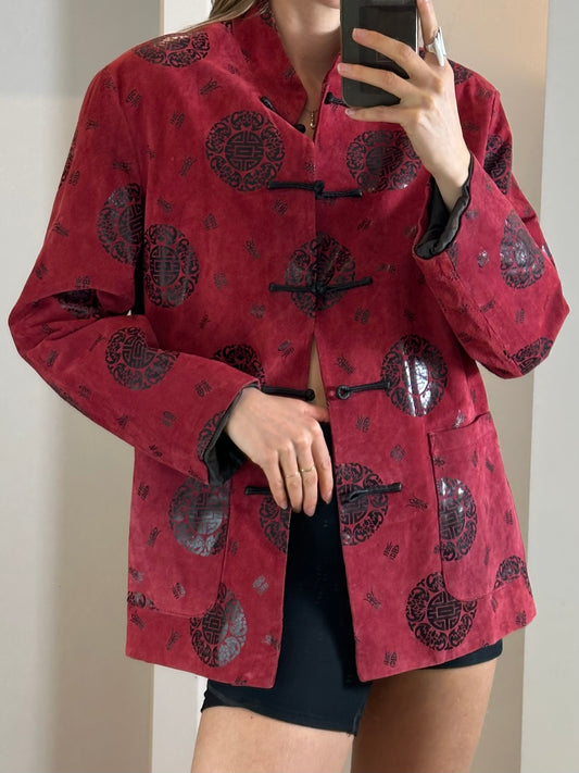 Vintage Red Suede Leather Jacket M/L