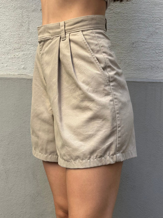 Vintage Cotton High Waisted Khaki Shorts XS EU 34
