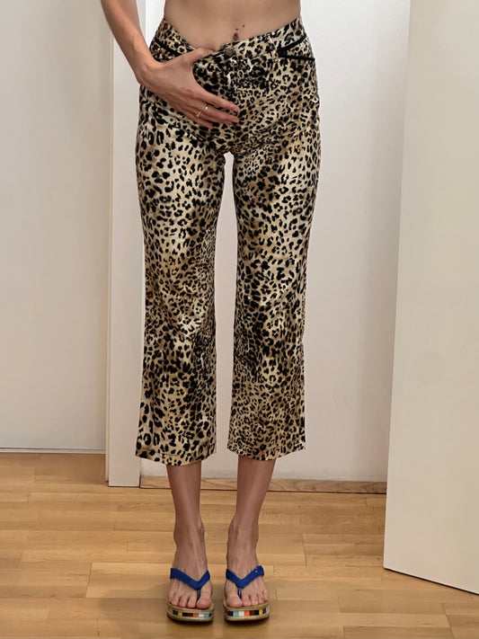 Vintage Leopard Capri Trousers XS/S