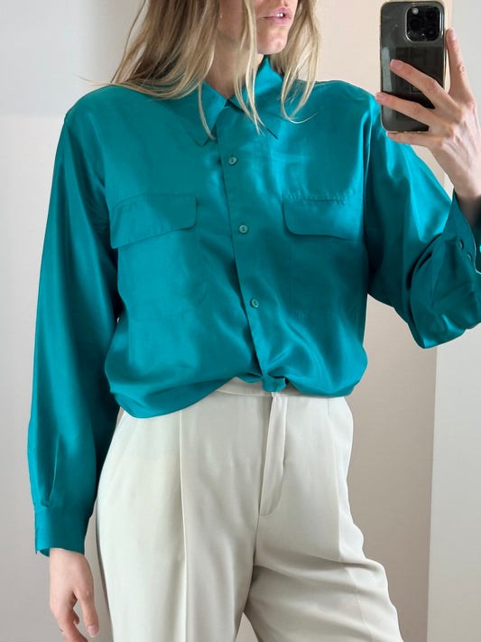 Vintage 100% Silk Blouse M