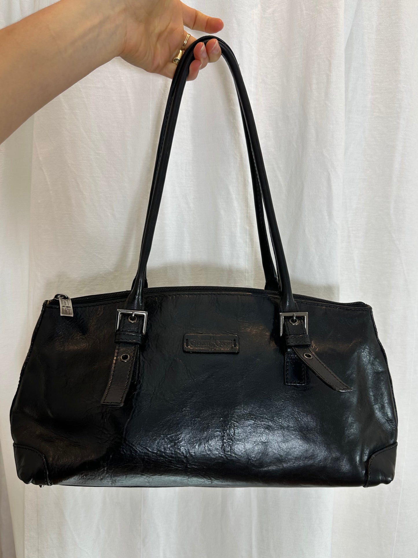 Vintage Black Leather Handbag