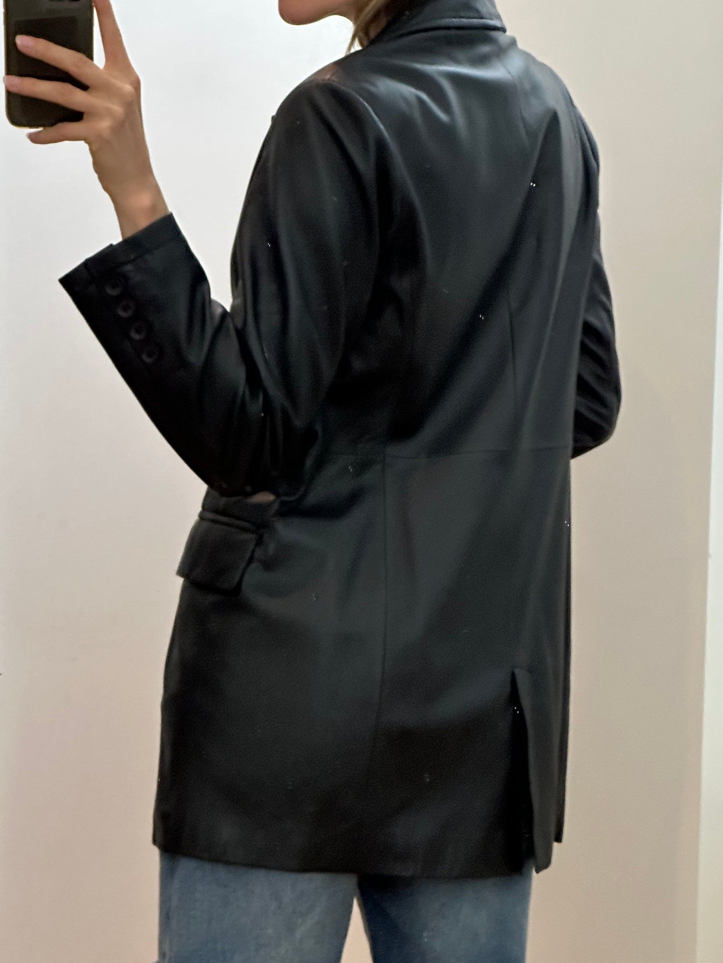 Vintage Black Leather Jacket M