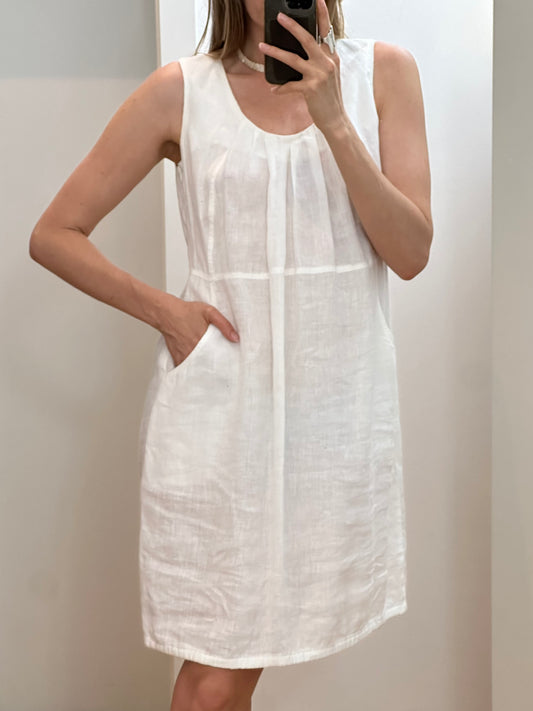 100% Linen Vintage Midi Dress M