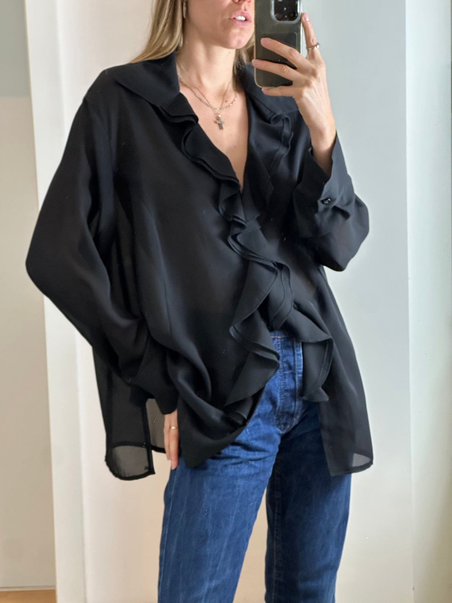 Vintage Frill Blouse L/XL