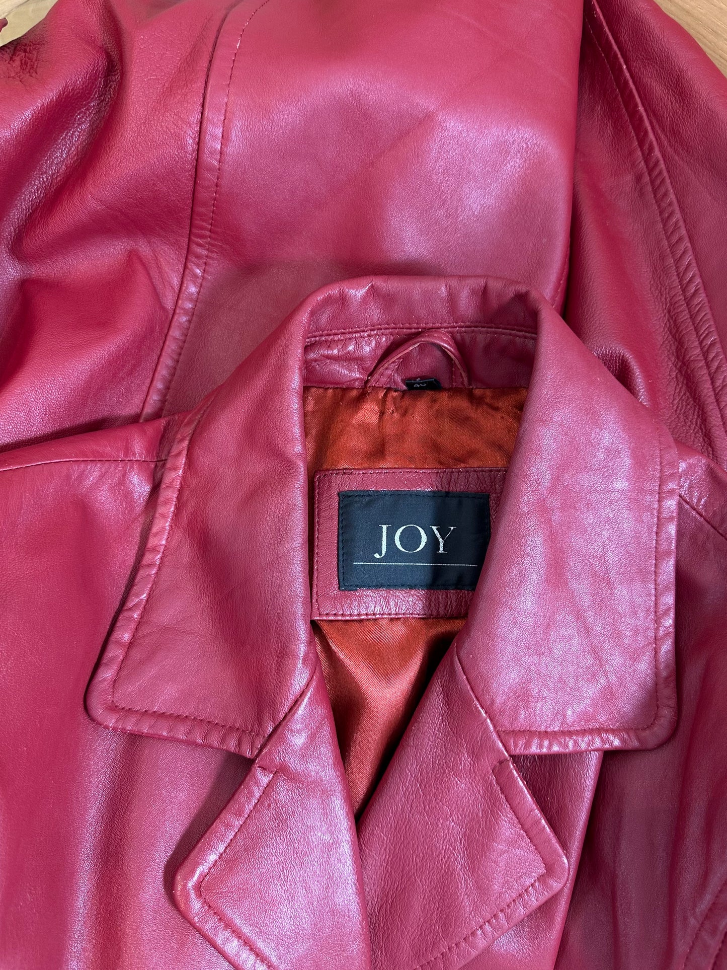 Vintage Red Leather Jacket L