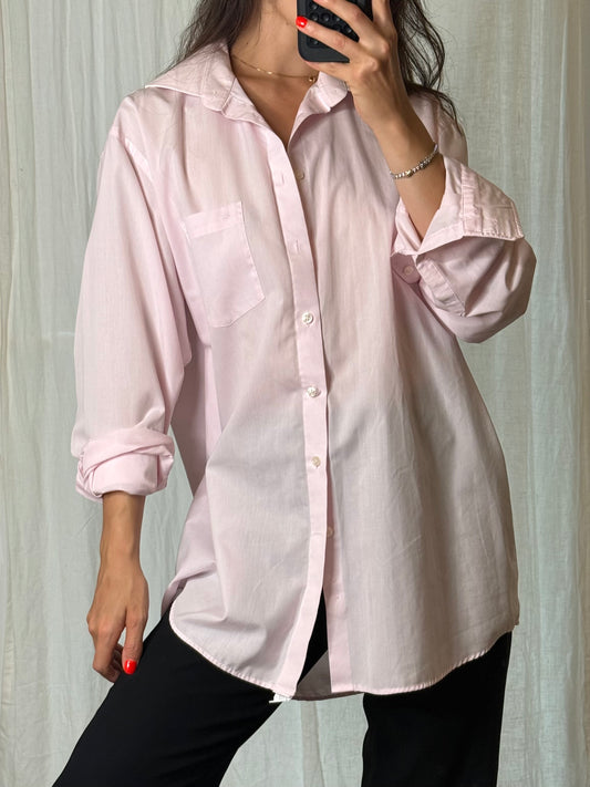 100% Cotton Baby Pink Button Down Shirt L