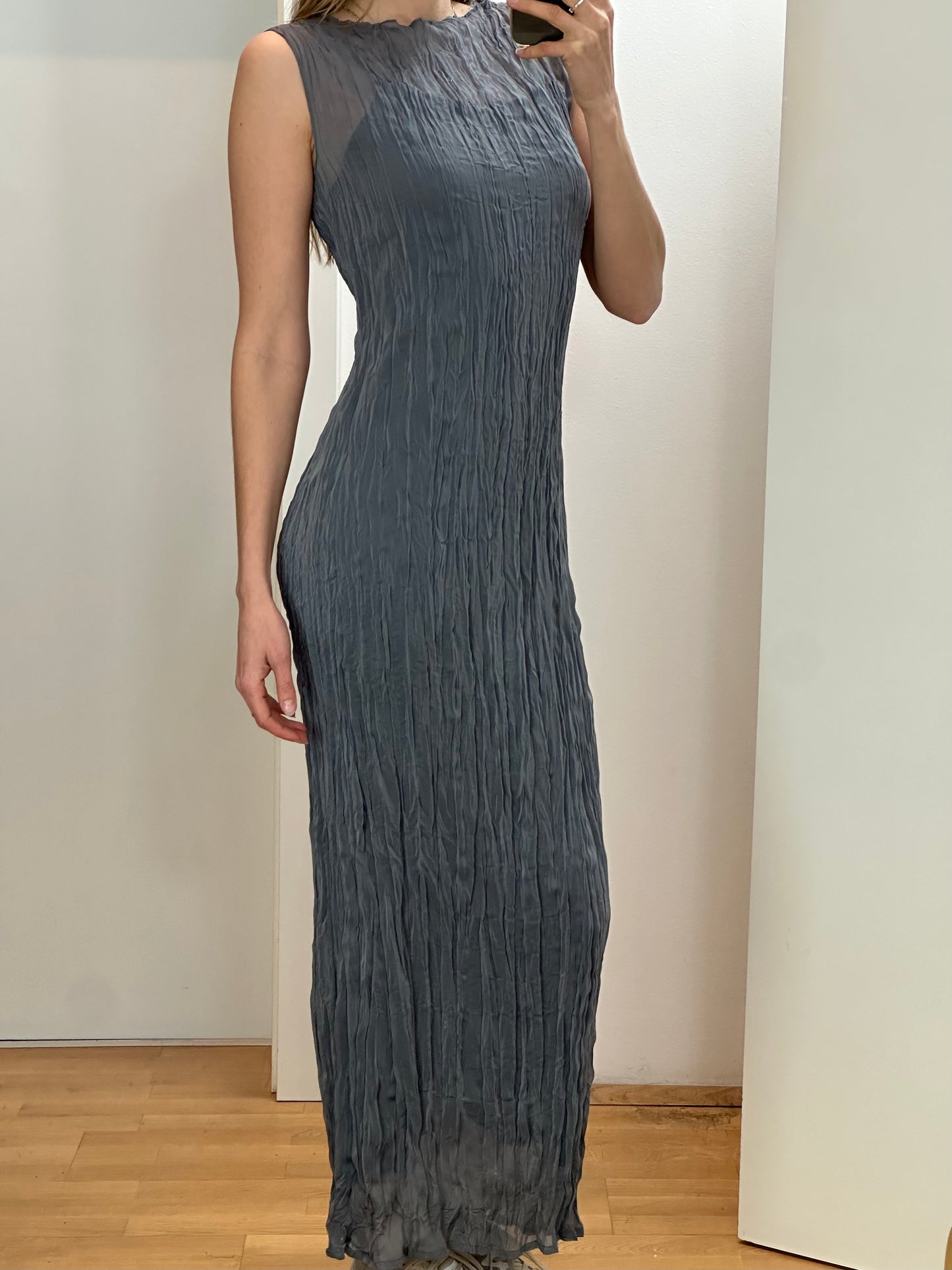 Vintage Gray Maxi Dress M