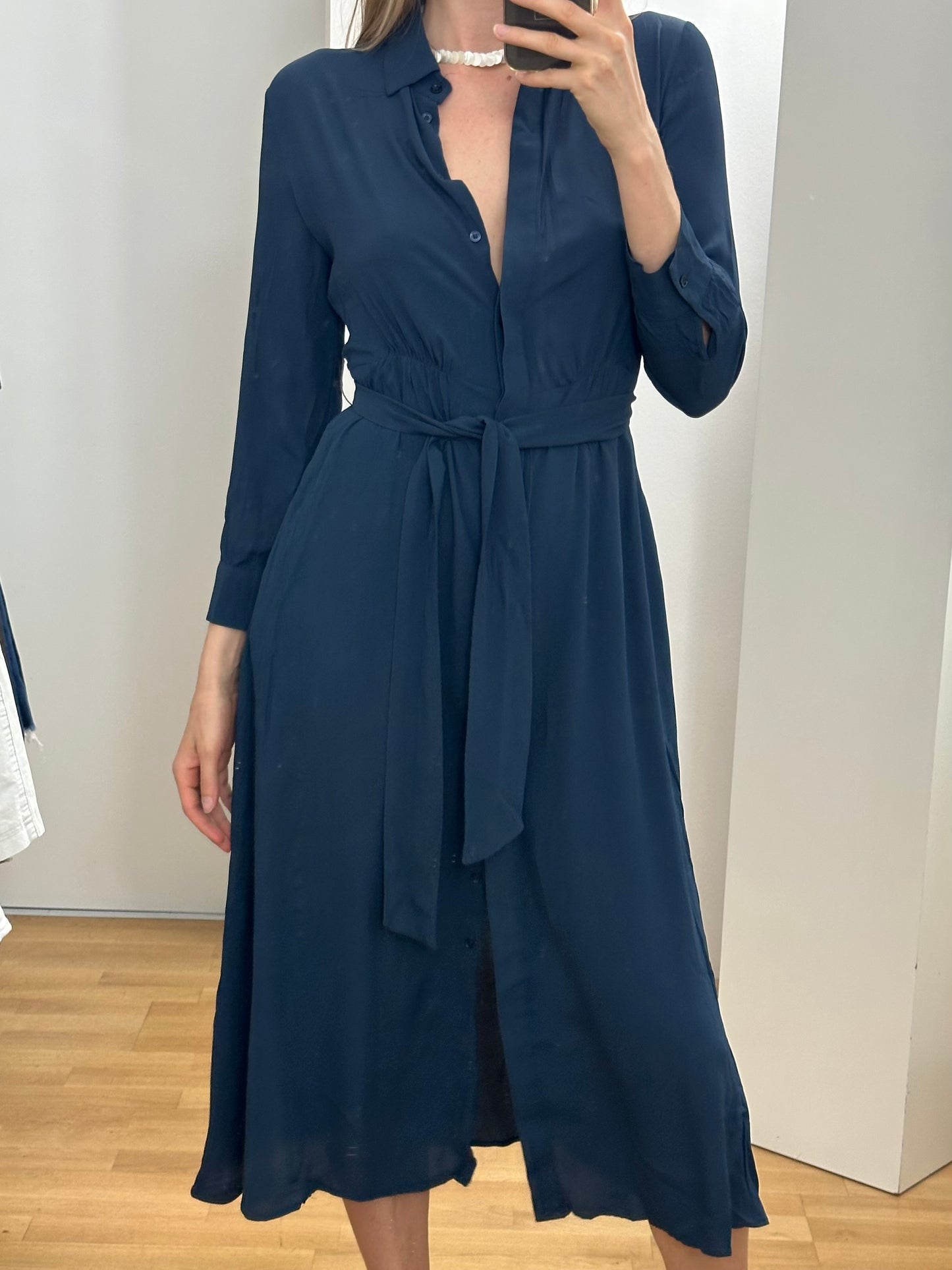 MaxMara Navy Blue Viscose Dress XS