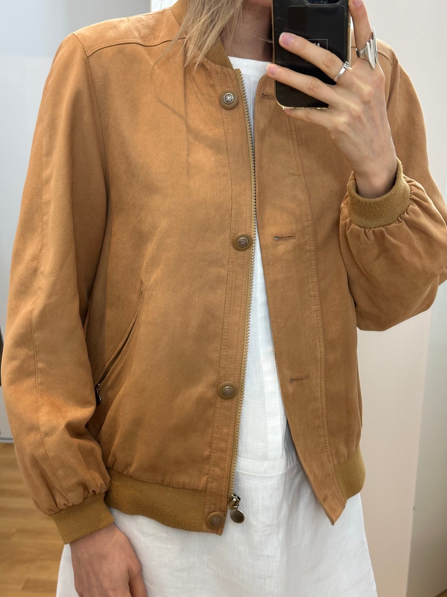 Vintage Faux Suede Leather Jacket M