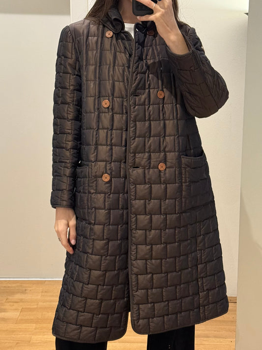 Liolà Brown Puffer Jacket With Wool Lining S