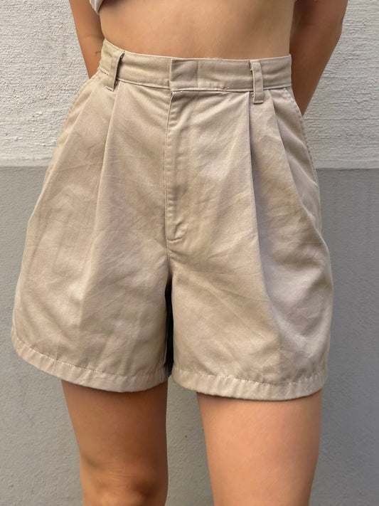 Vintage Cotton High Waisted Khaki Shorts XS EU 34