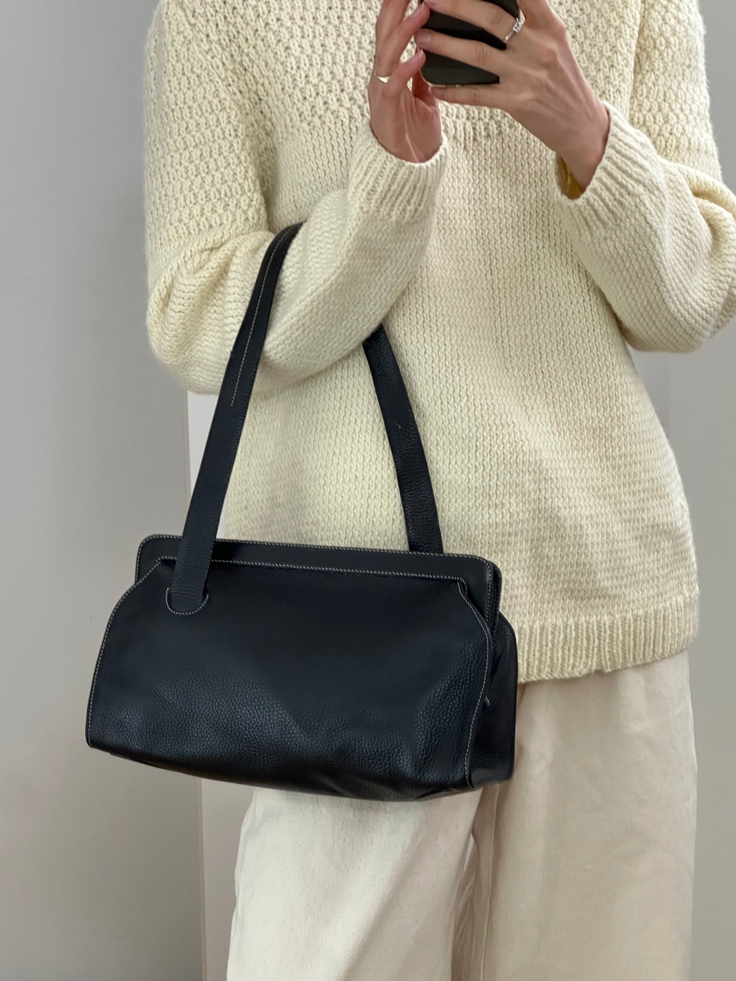 Vintage Black Leather Bag