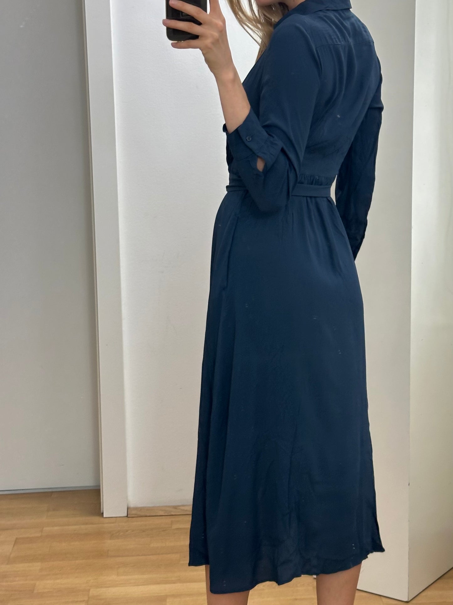 MaxMara Navy Blue Viscose Dress XS