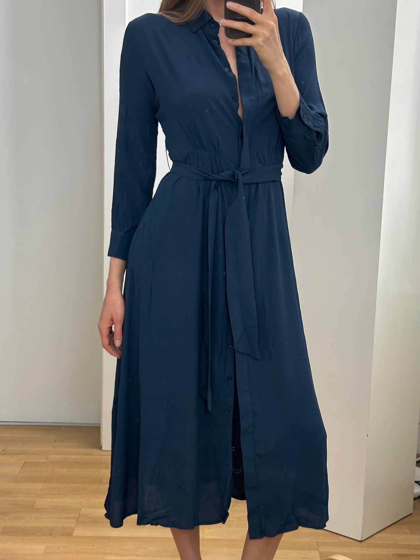 MaxMara Navy Blue Viscose Dress XS