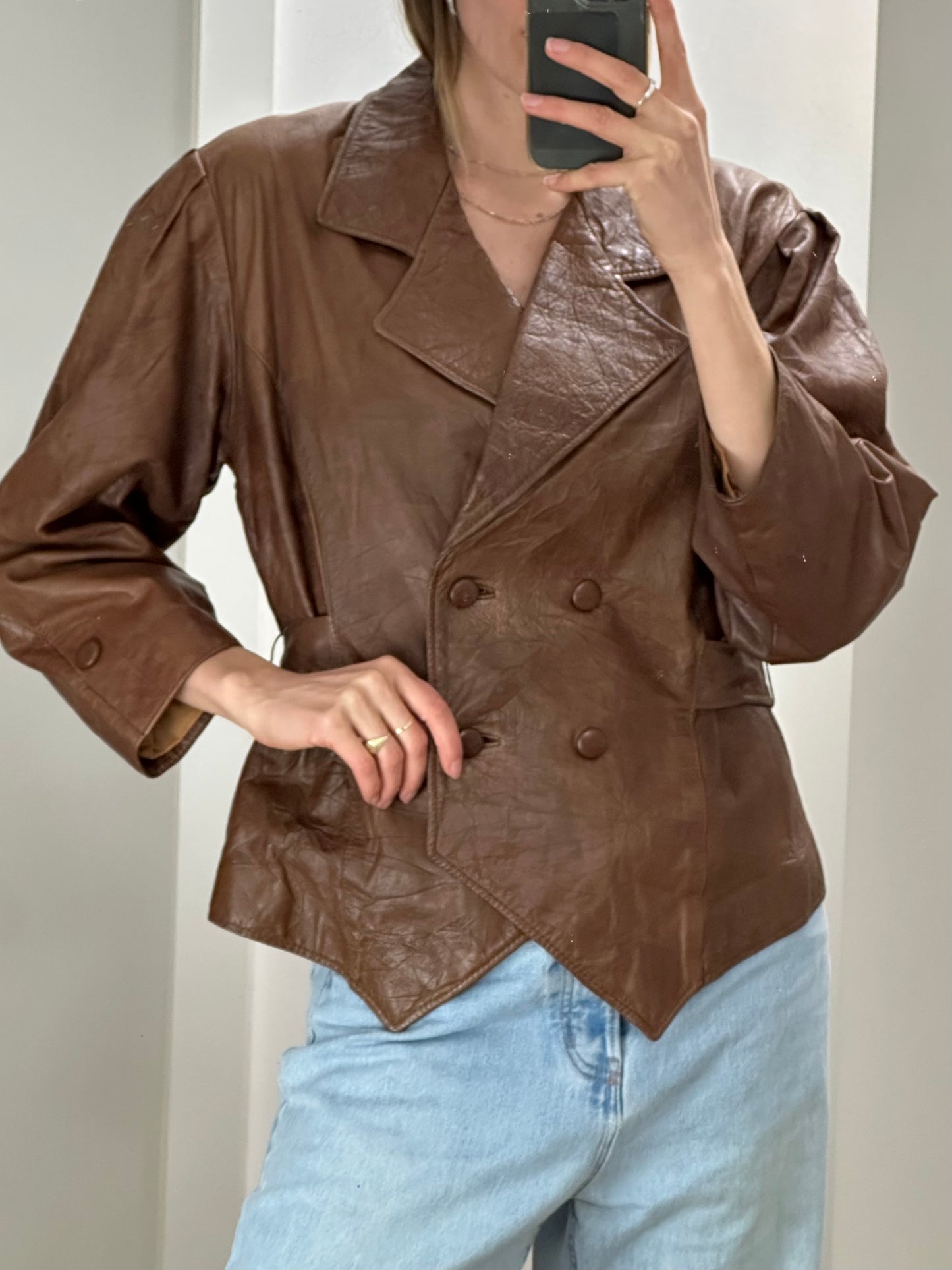 Vintage Brown Leather Jacket M