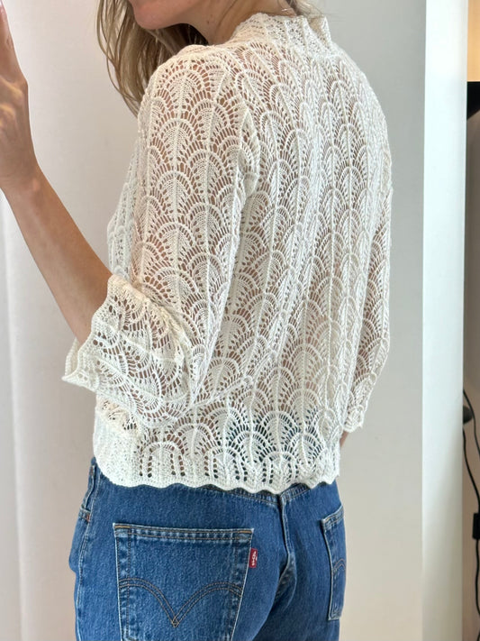 Vintage Crochet Cardigan S