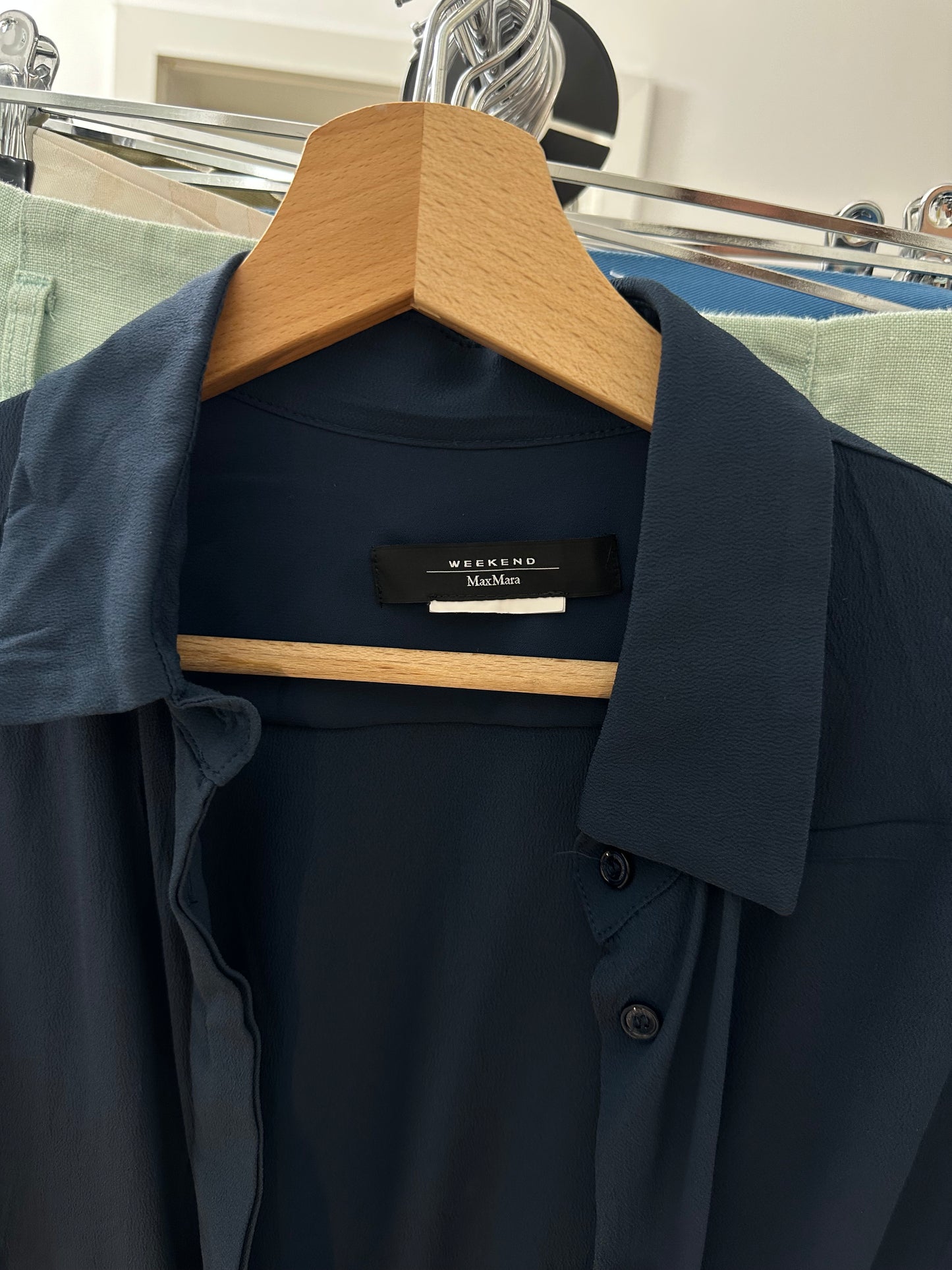 MaxMara Navy Blue Viscose Dress XS