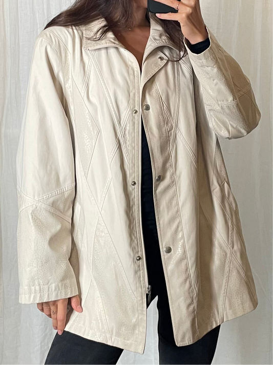 Vintage Off White Soft Lightweight Coat Jacket M