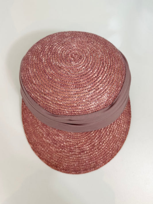 Pink Straw Sun Cap