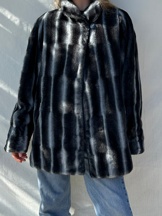 Vintage Faux Fur Teddy Jacket L